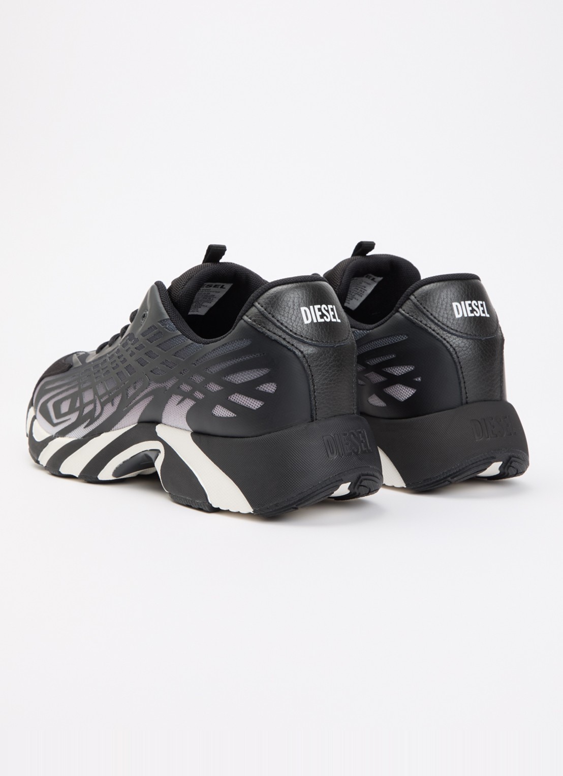 Diesel S-D-Vit's 500 Low sneaker met mesh details - achterkant 2 zwart