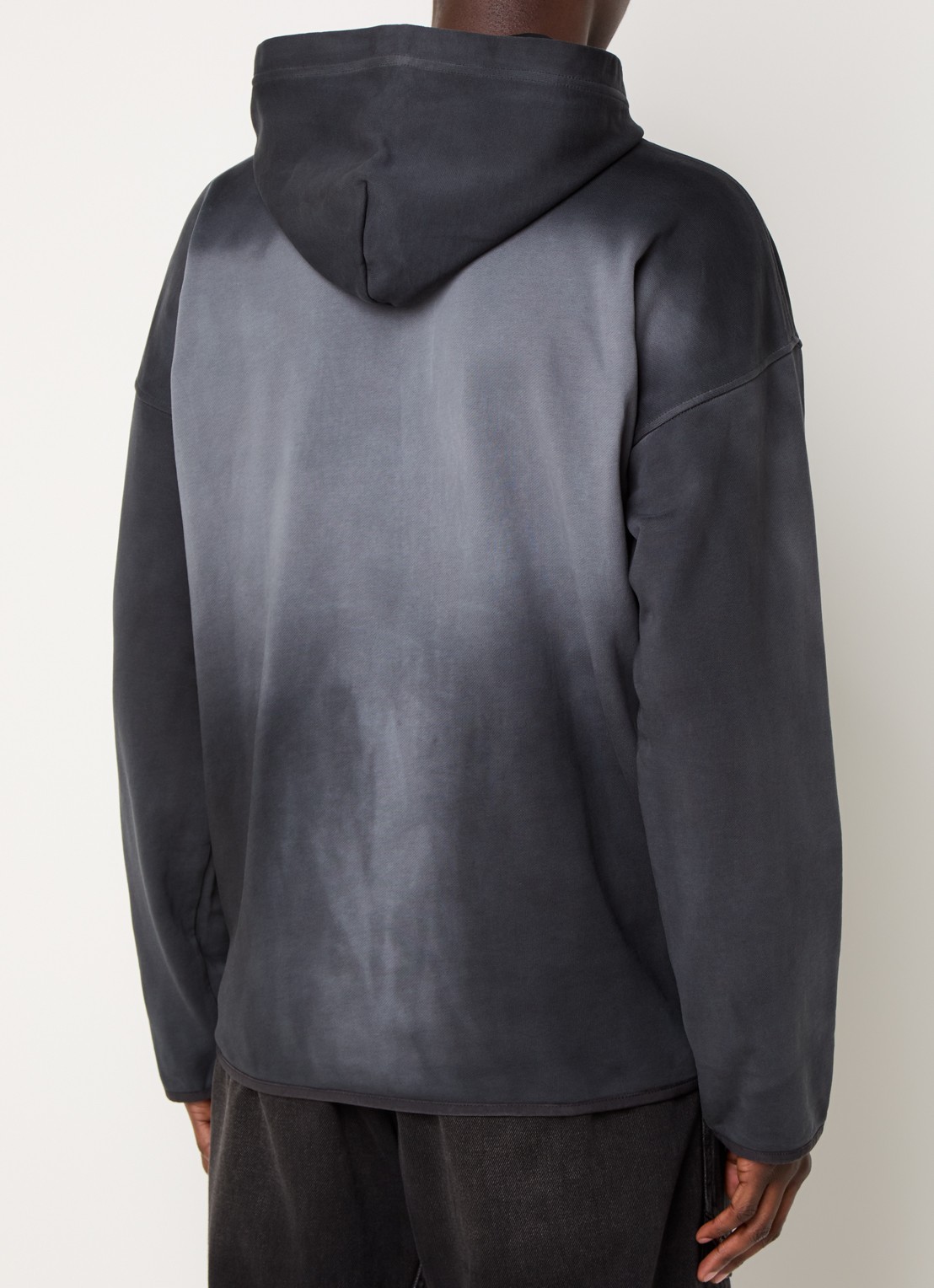 Diesel S-EE-T1 hoodie met verwassen afwerking - achterkant zwart