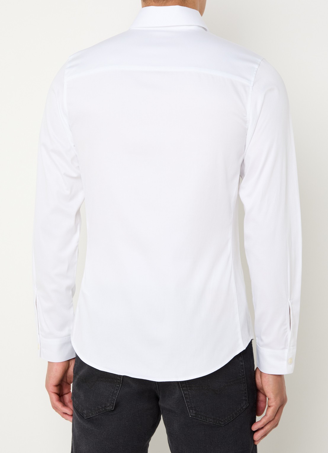 Diesel S-Fitty-Qfav slim fit overhemd met logo - achterkant 3 wit