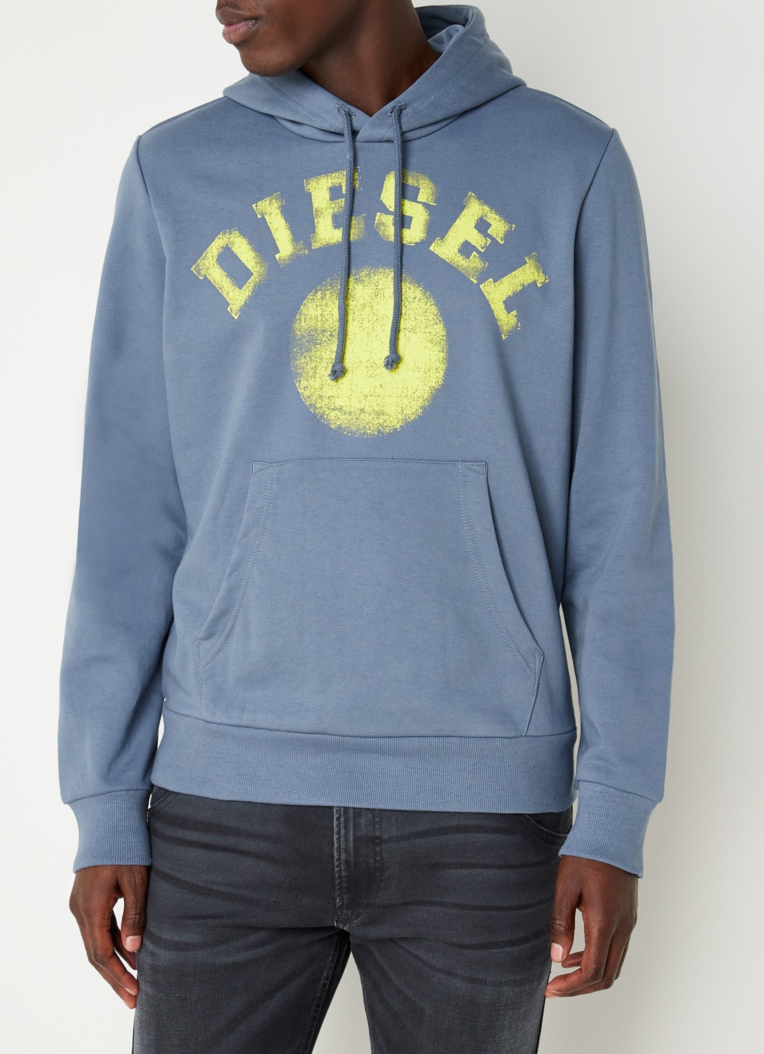 Pull à Capuche Diesel S-Ginn-Hood-L1 – Taille L, Gris Délavé, Neuf Avec étiquettes