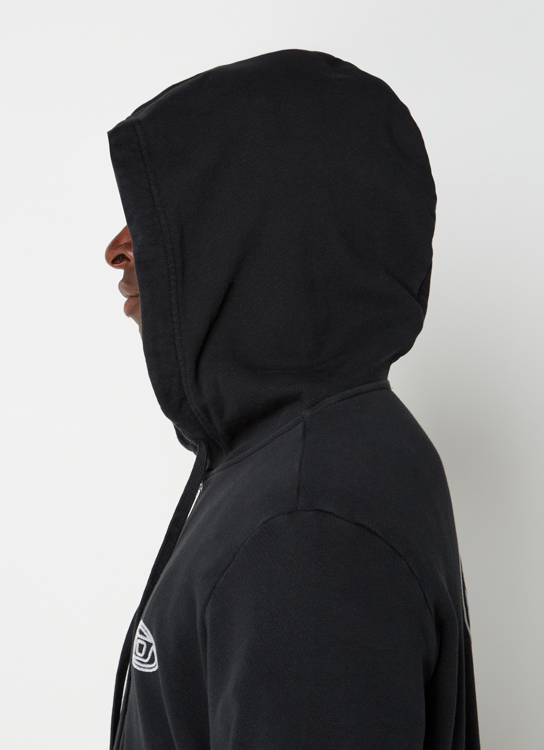 Diesel S-GINN-HOOD-ZIP-E1 sweatvest met logo- en backprint - detail 4 zwart