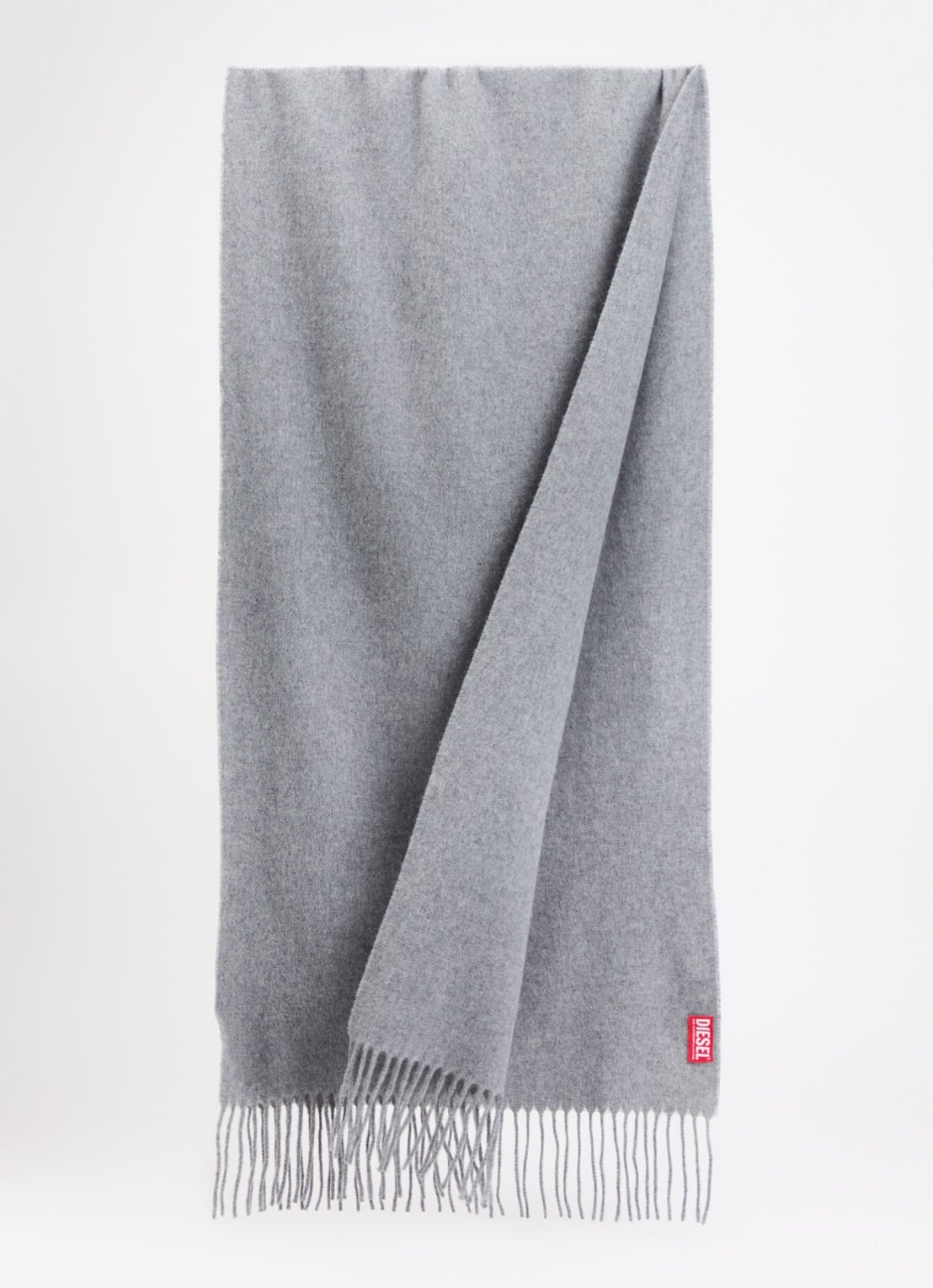 Diesel S-Imon-D-Long sjaal in wolblend 150 x 50 cm - detail grijsmele