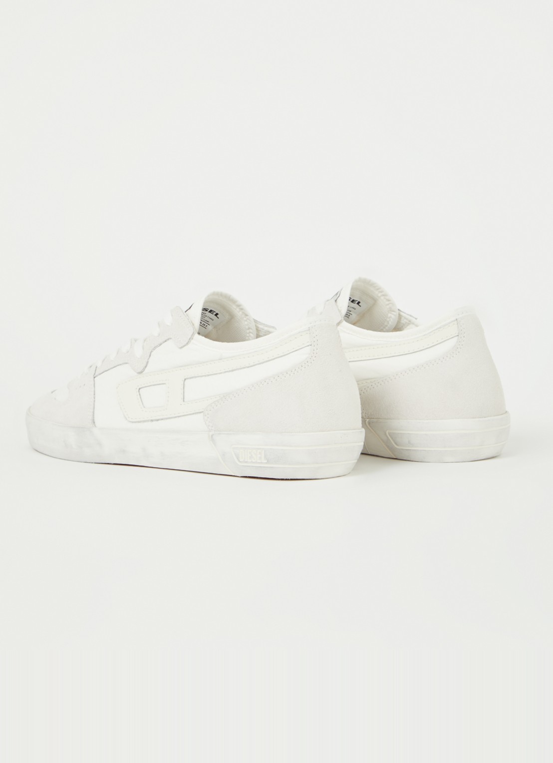 Diesel S-Leroji D-1 sneaker met suède details - achterkant wit