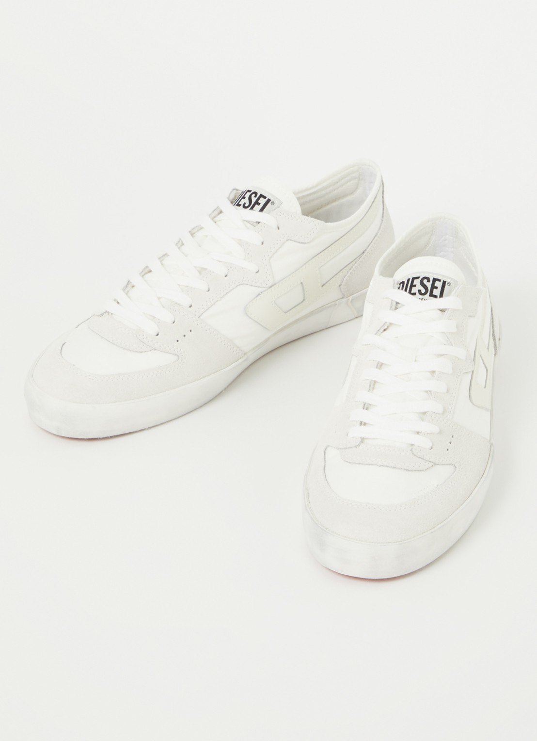 Diesel S-Leroji D-1 sneaker met suède details - detail 2 wit