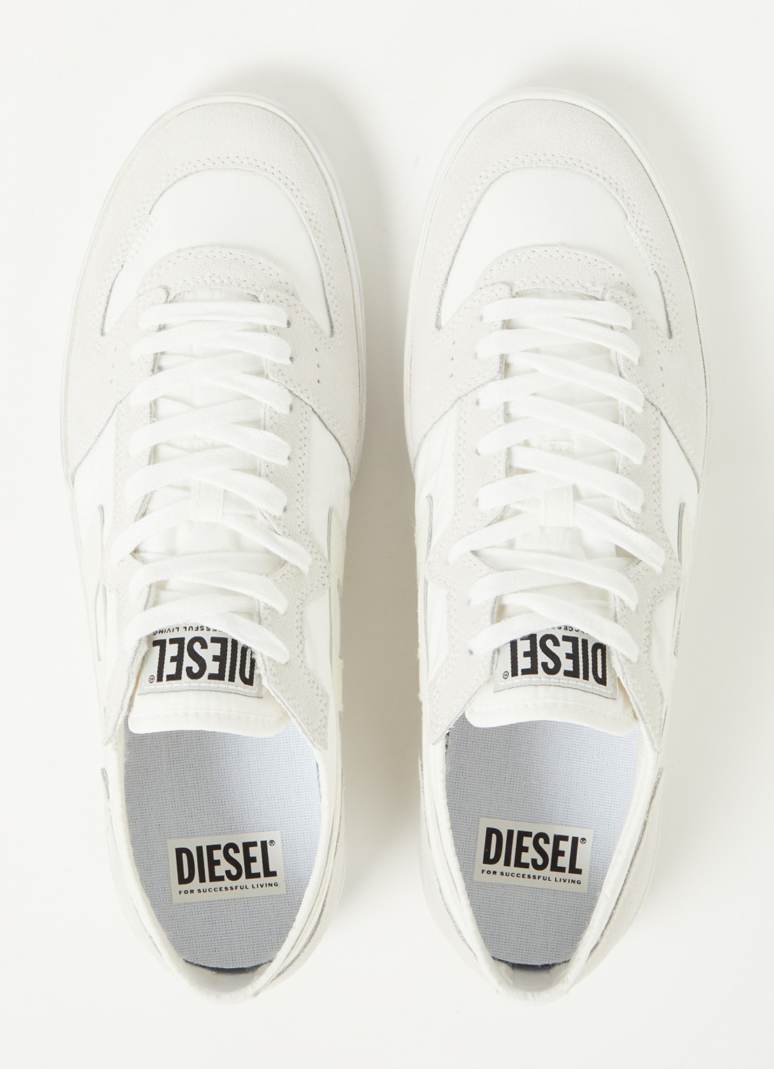 Diesel S-Leroji D-1 sneaker met suède details - detail 3 wit