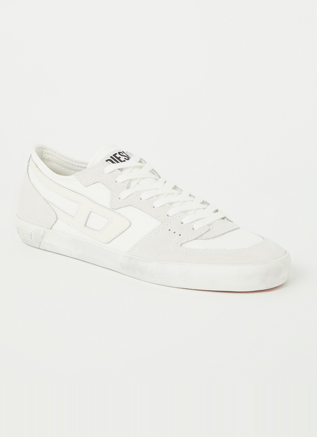 Diesel S-Leroji D-1 sneaker met suède details - voorkant 5 wit