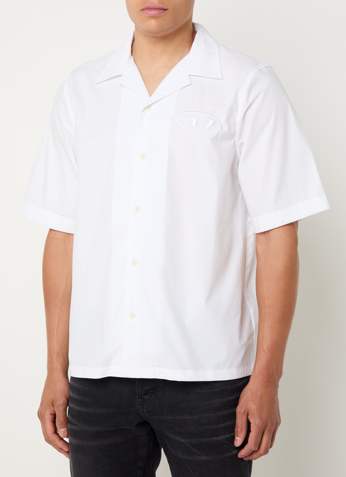 Diesel S-Mac-Pcal regular fit overhemd met logo - detail 4 wit