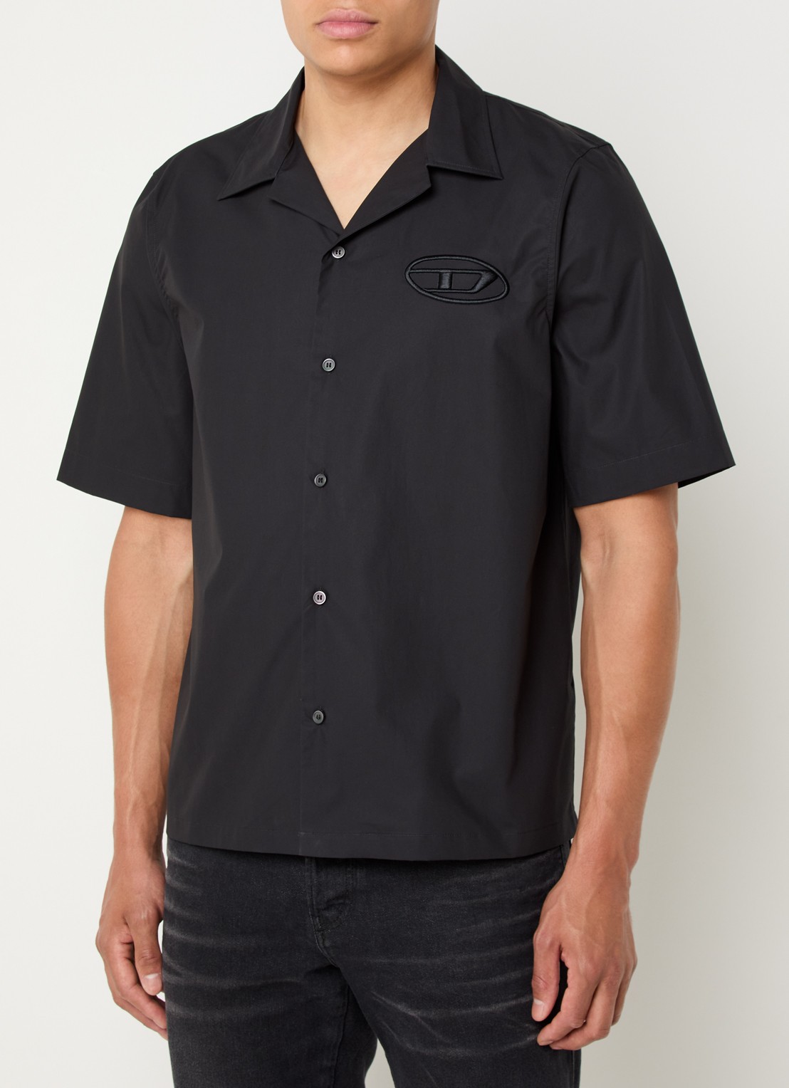 Diesel S-Mac-Pcal regular fit overhemd met logo - detail 4 zwart