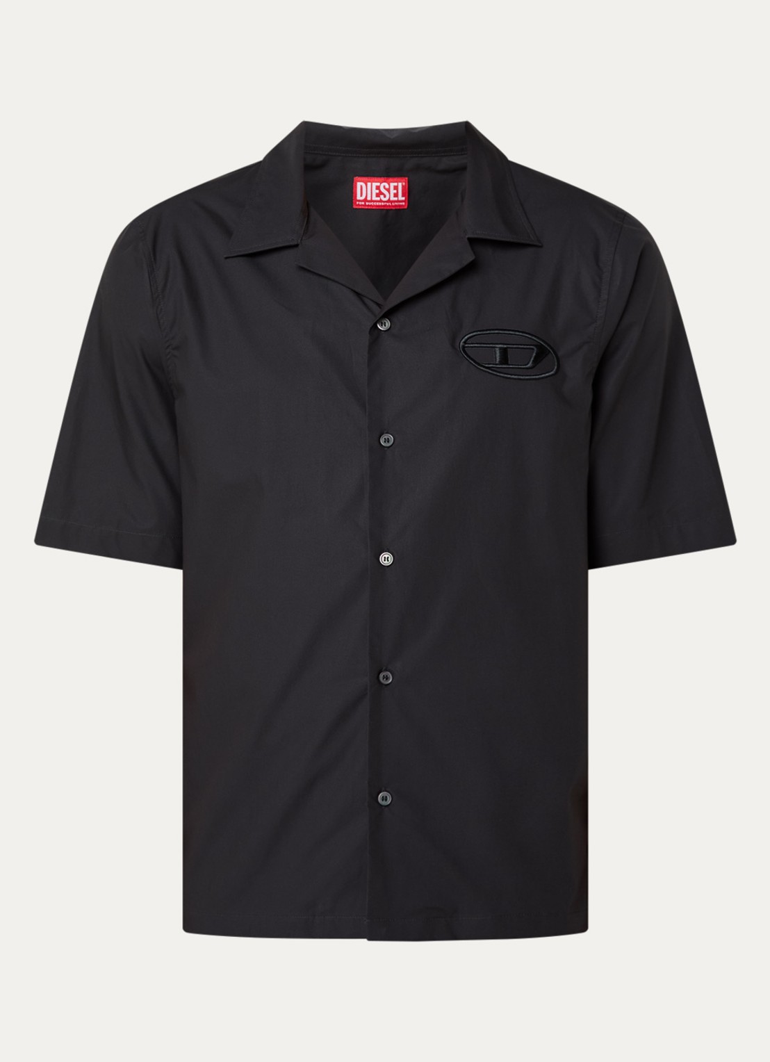 Diesel S-Mac-Pcal regular fit overhemd met logo - voorkant zwart