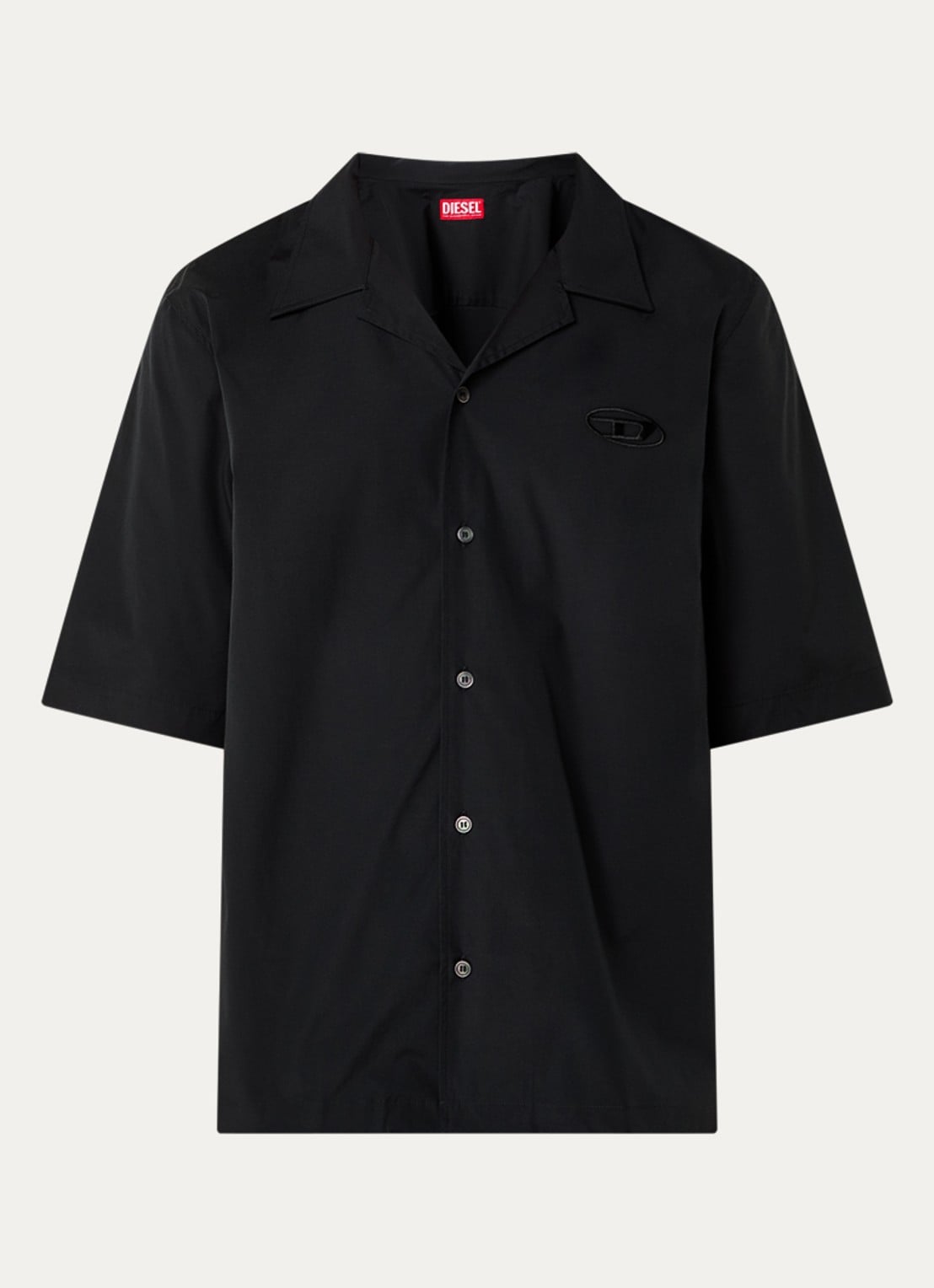 Diesel S-Mac regular fit overhemd met borduring - voorkant 3 zwart