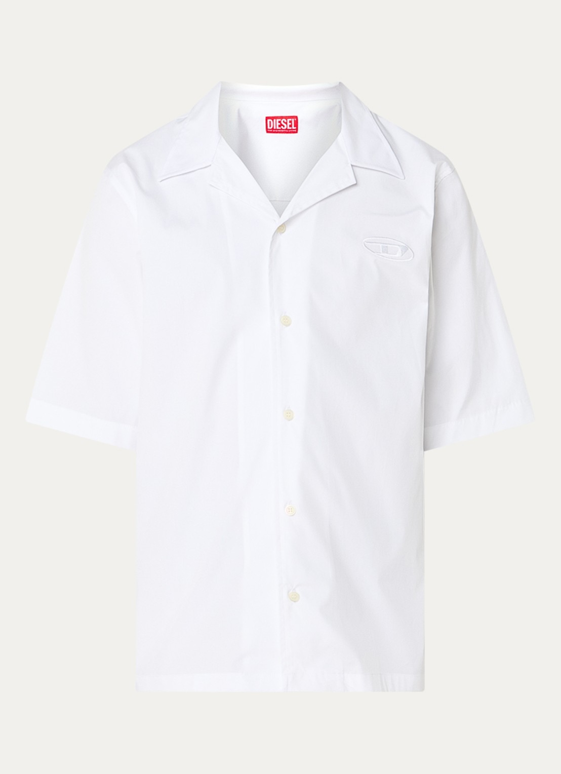 Diesel S-Mac regular fit overhemd met borduring - voorkant 3 wit