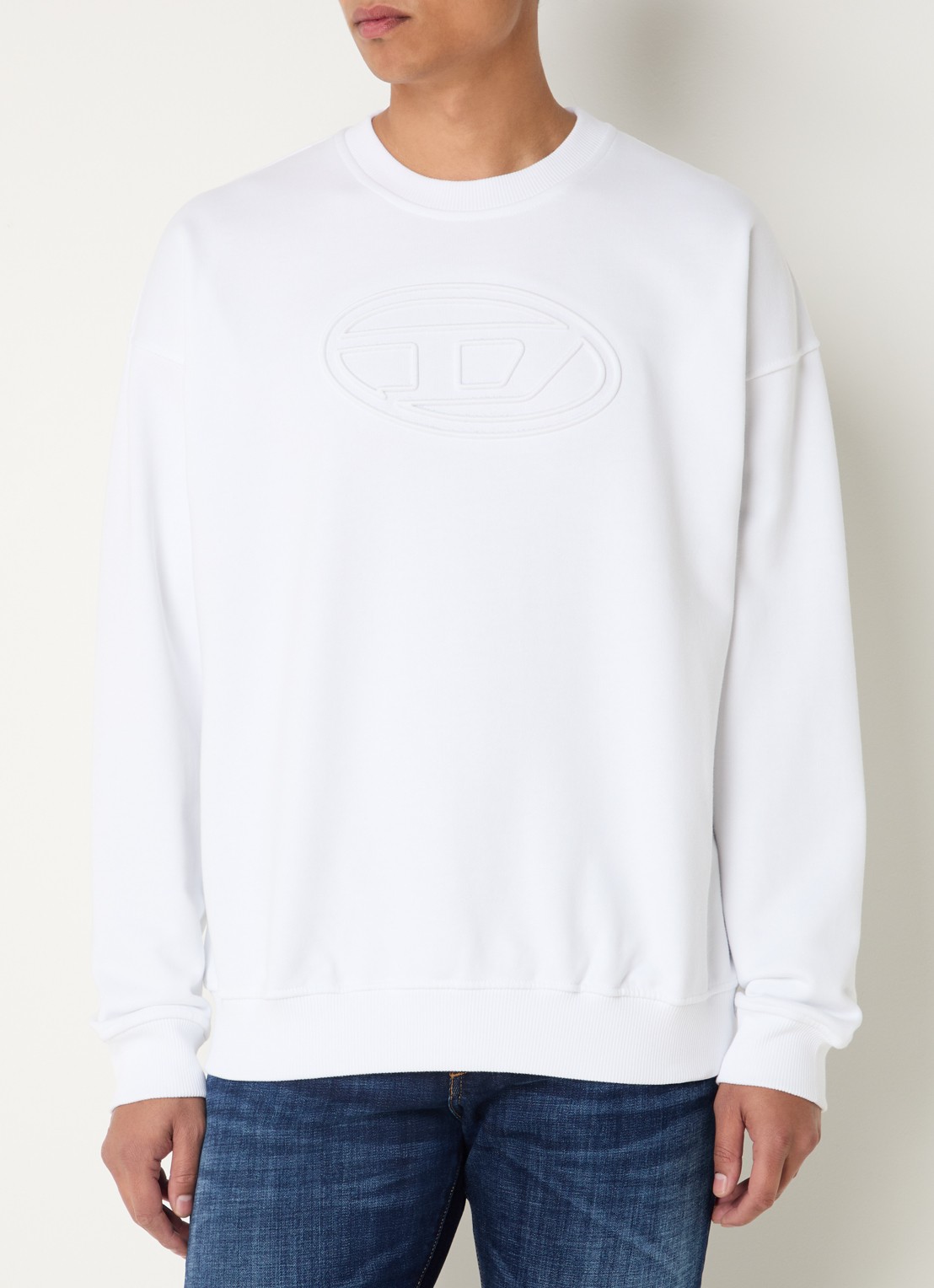 Diesel S-Mart-Bigoval sweater met 3D logoprint - detail 4 wit