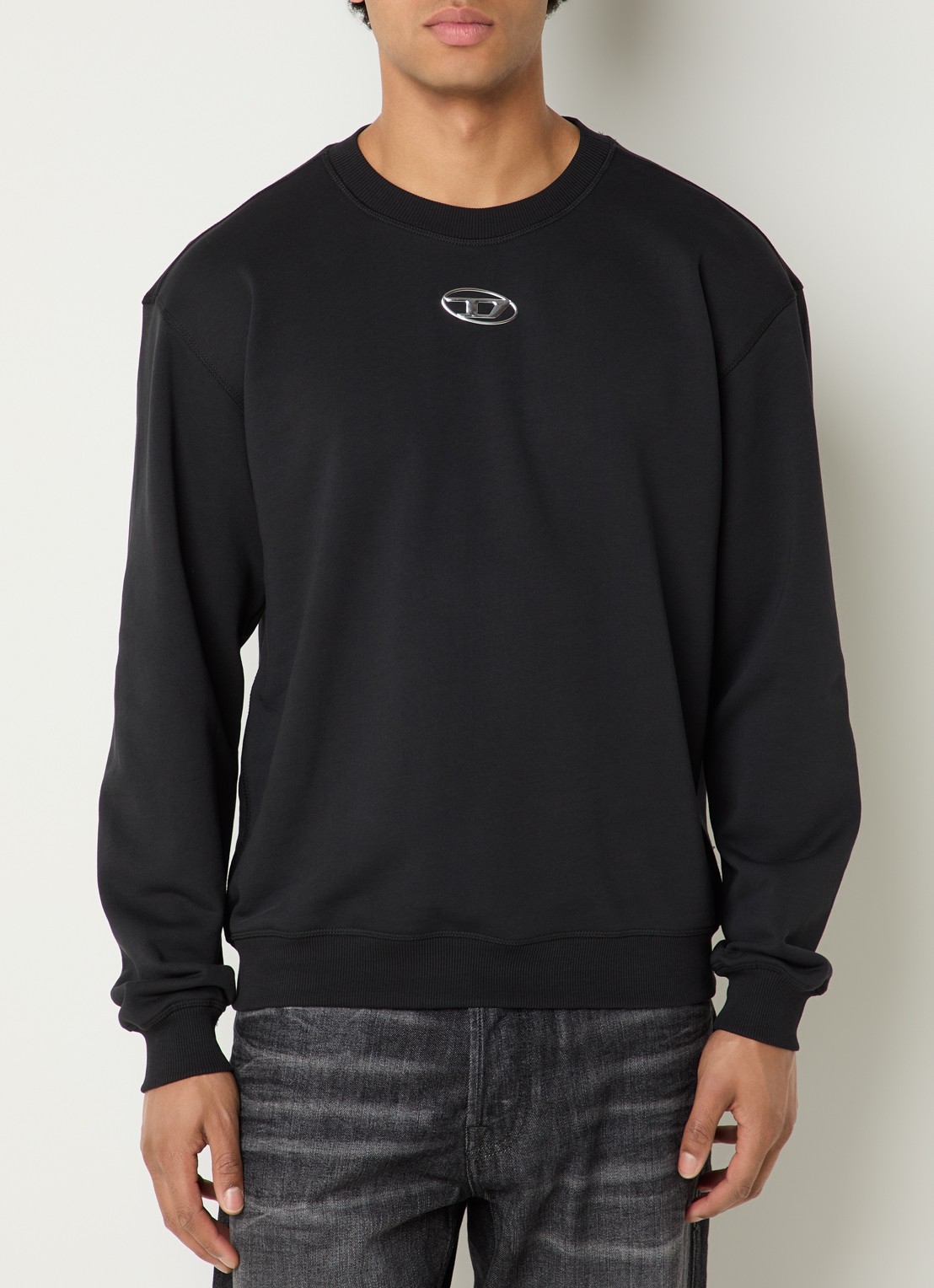 Diesel S-Norm-Iod sweater met logo - detail 2 zwart