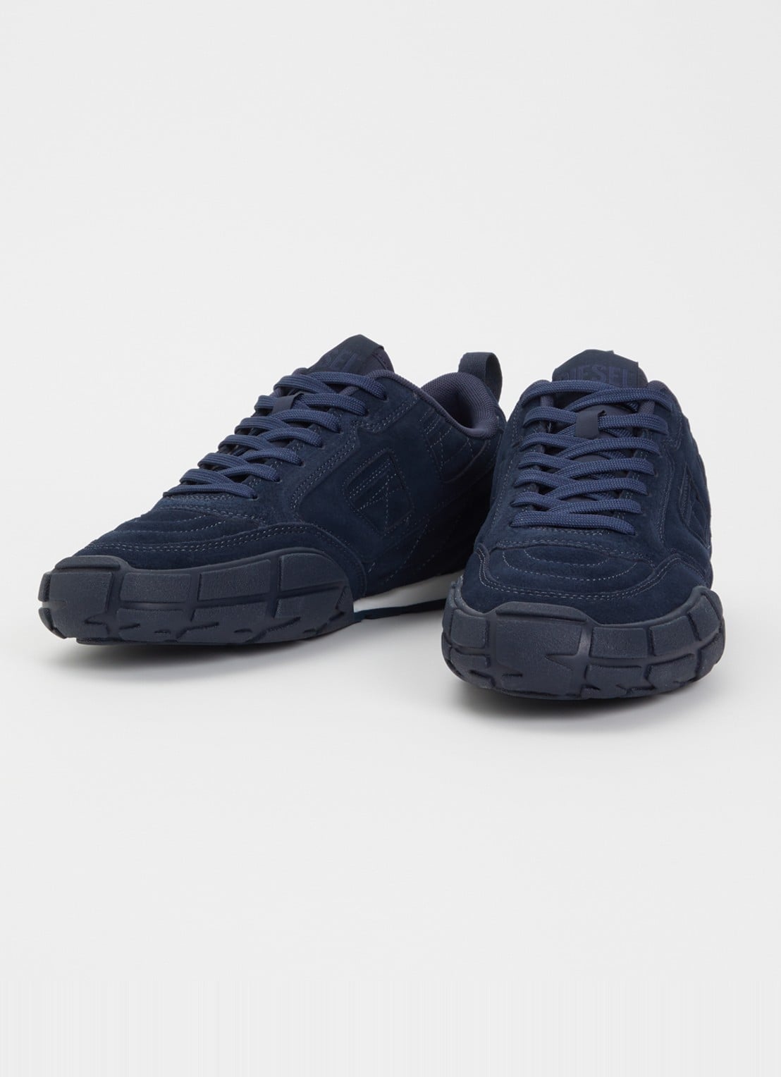 Diesel S-Pagodha sneaker van suède - detail 2 donkerblauw