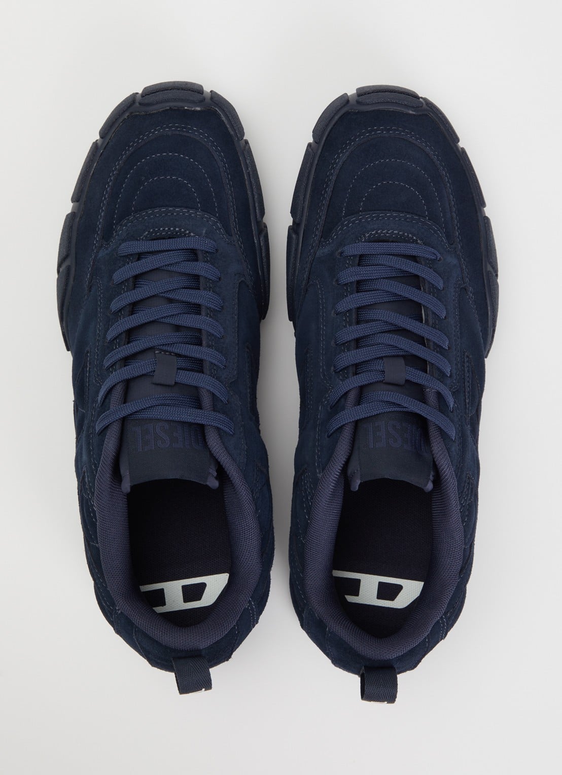Diesel S-Pagodha sneaker van suède - detail 3 donkerblauw