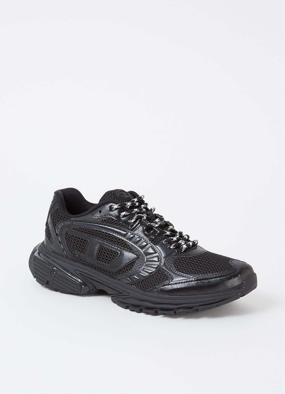 Diesel S-Pro-V-Dense Low sneaker met mesh details - voorkant zwart