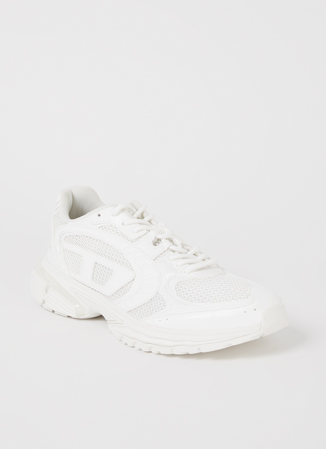 Diesel S-Pro-V-Dense sneaker met details van mesh - voorkant 4 gebroken wit
