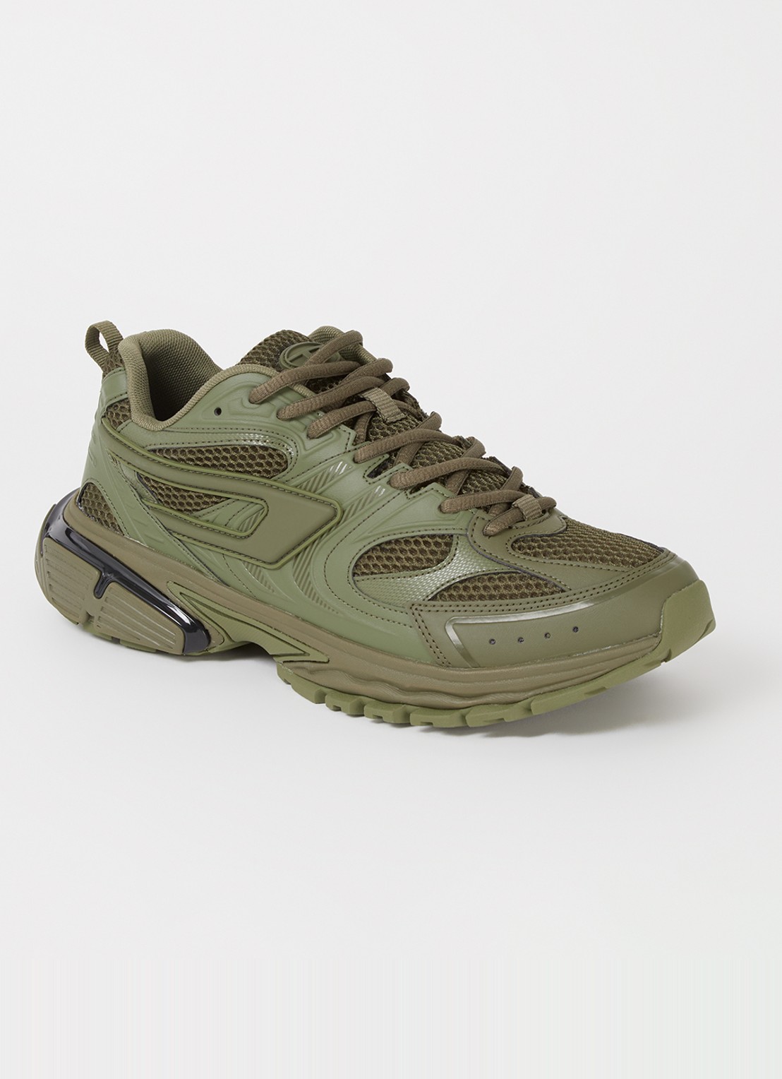 Diesel S-Serendipity Pro-X1 sneaker met mesh details  - voorkant 5 bronsgroen