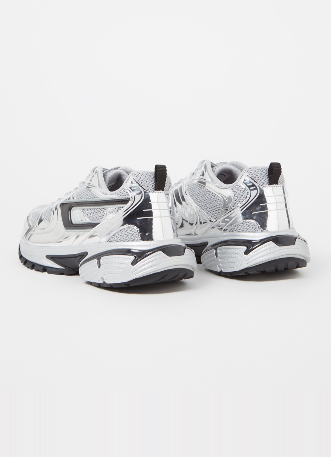 Diesel S-Serendipity sneaker van mesh met metallic finish - achterkant 4 zilver