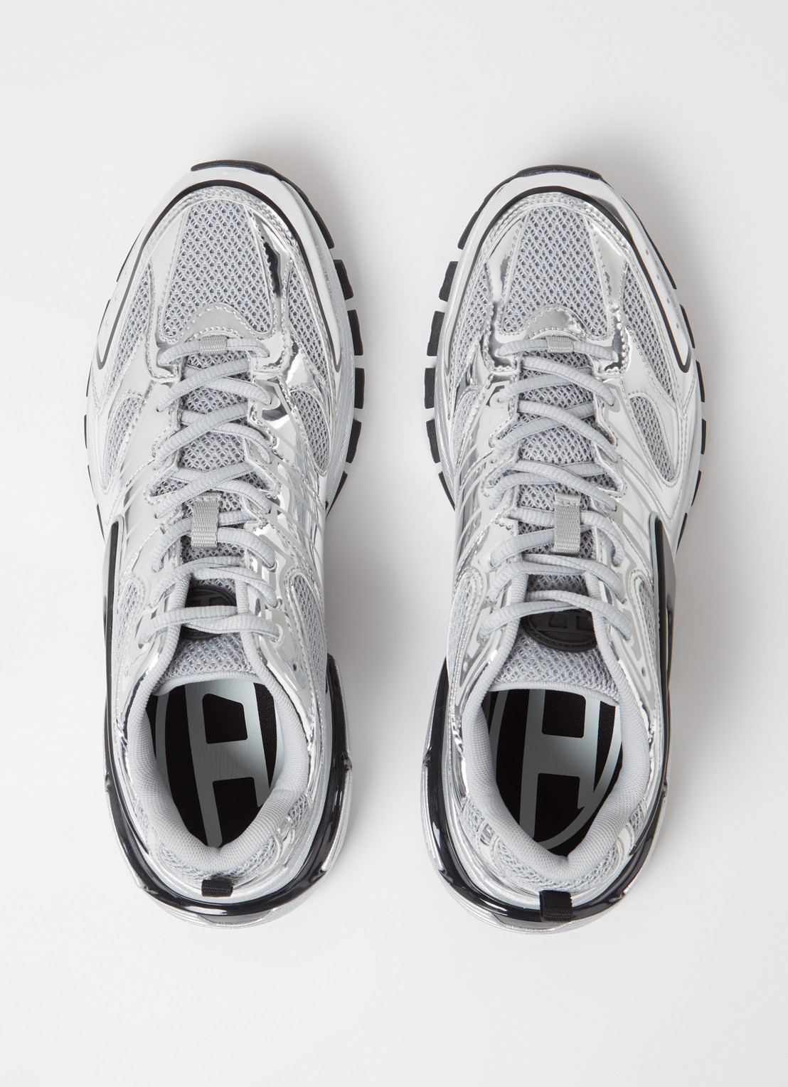 Diesel S-Serendipity sneaker van mesh met metallic finish - detail 2 zilver