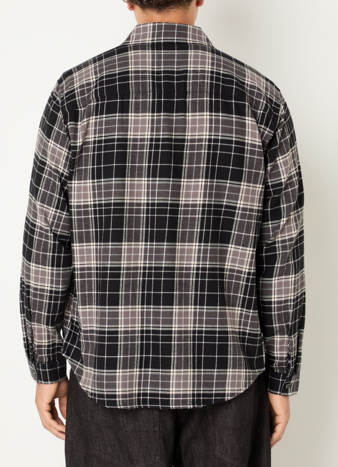 Diesel S-simply-HNBI overshirt met ruitdessin - achterkant 2 antraciet