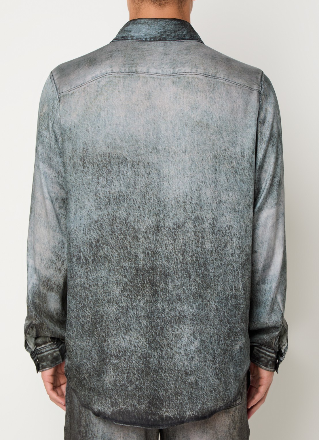 Diesel S-Simply regular fit overhemd met logo - achterkant 4 antraciet