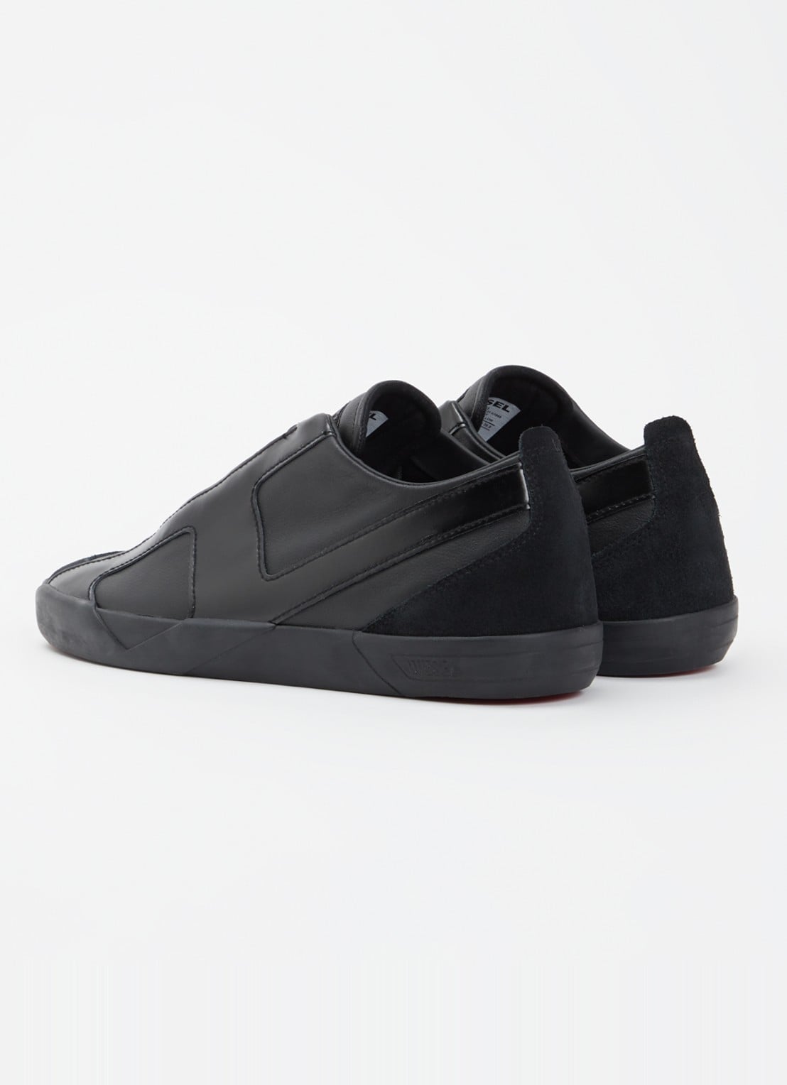 Diesel S-Slante-D sneaker van leer met suède details - achterkant 5 zwart
