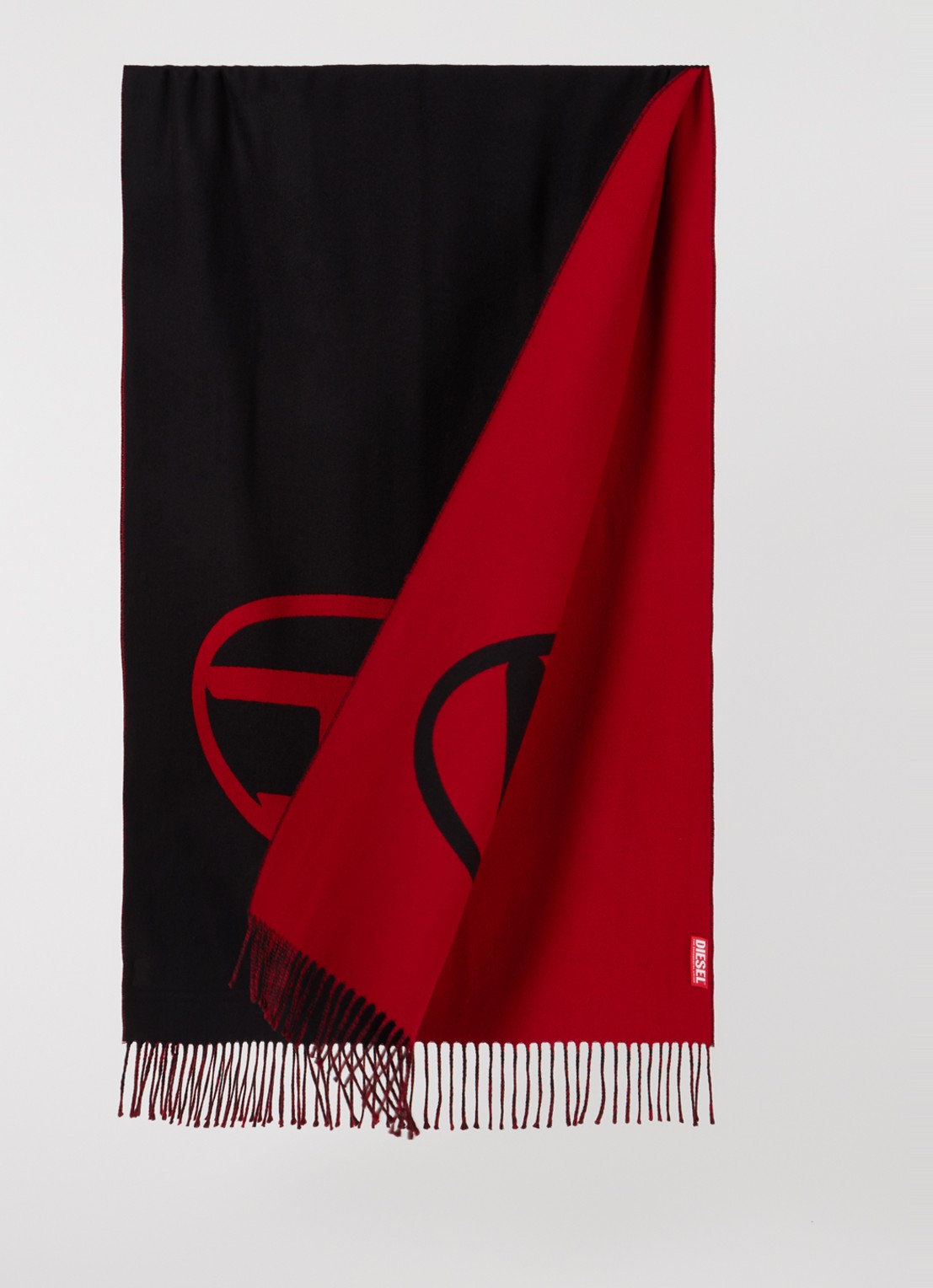 Diesel S-Tevie sjaal in wolblend 185 x 65 cm  - detail 2 zwart