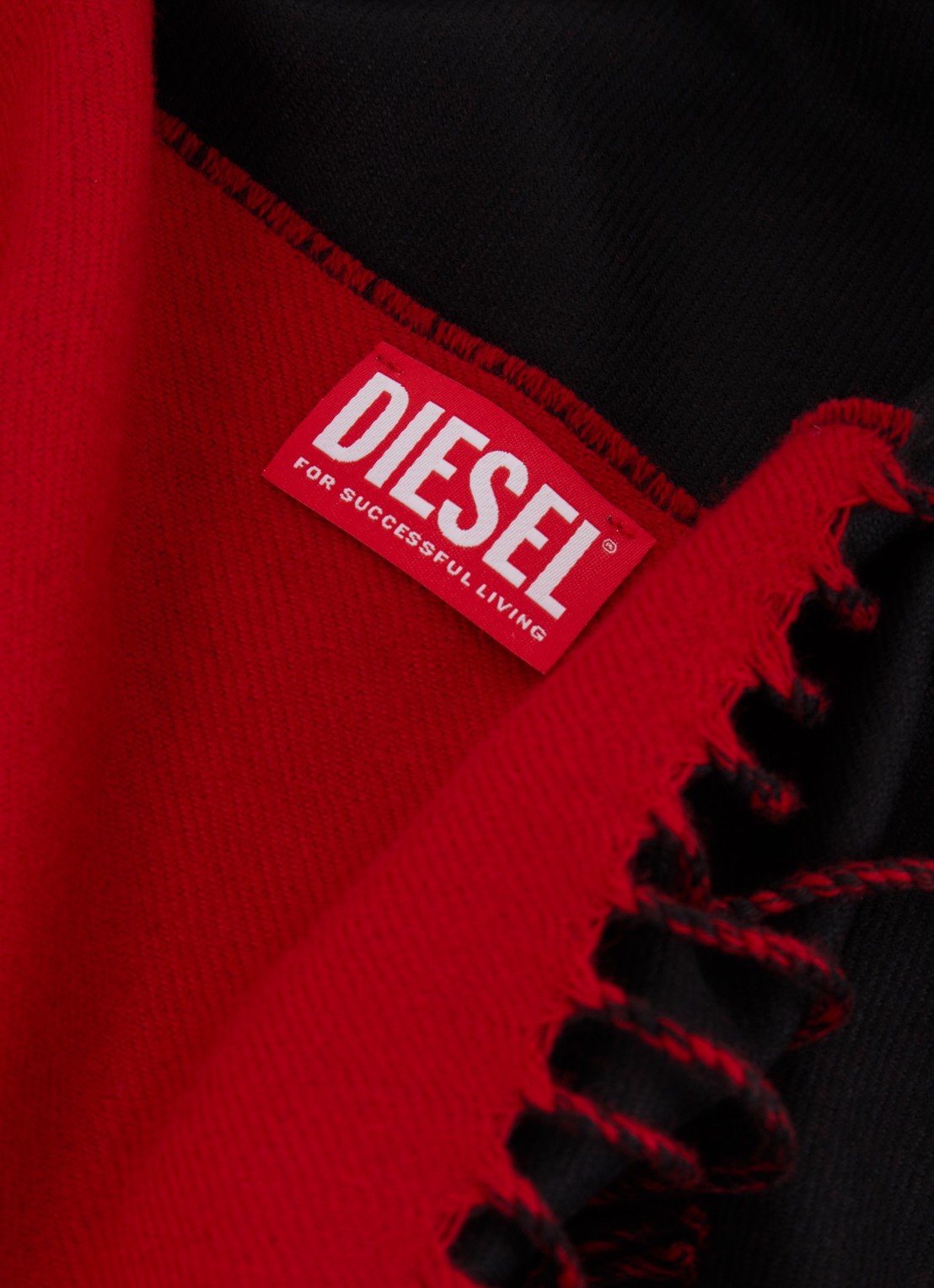 Diesel S-Tevie sjaal in wolblend 185 x 65 cm  - detail 3 zwart