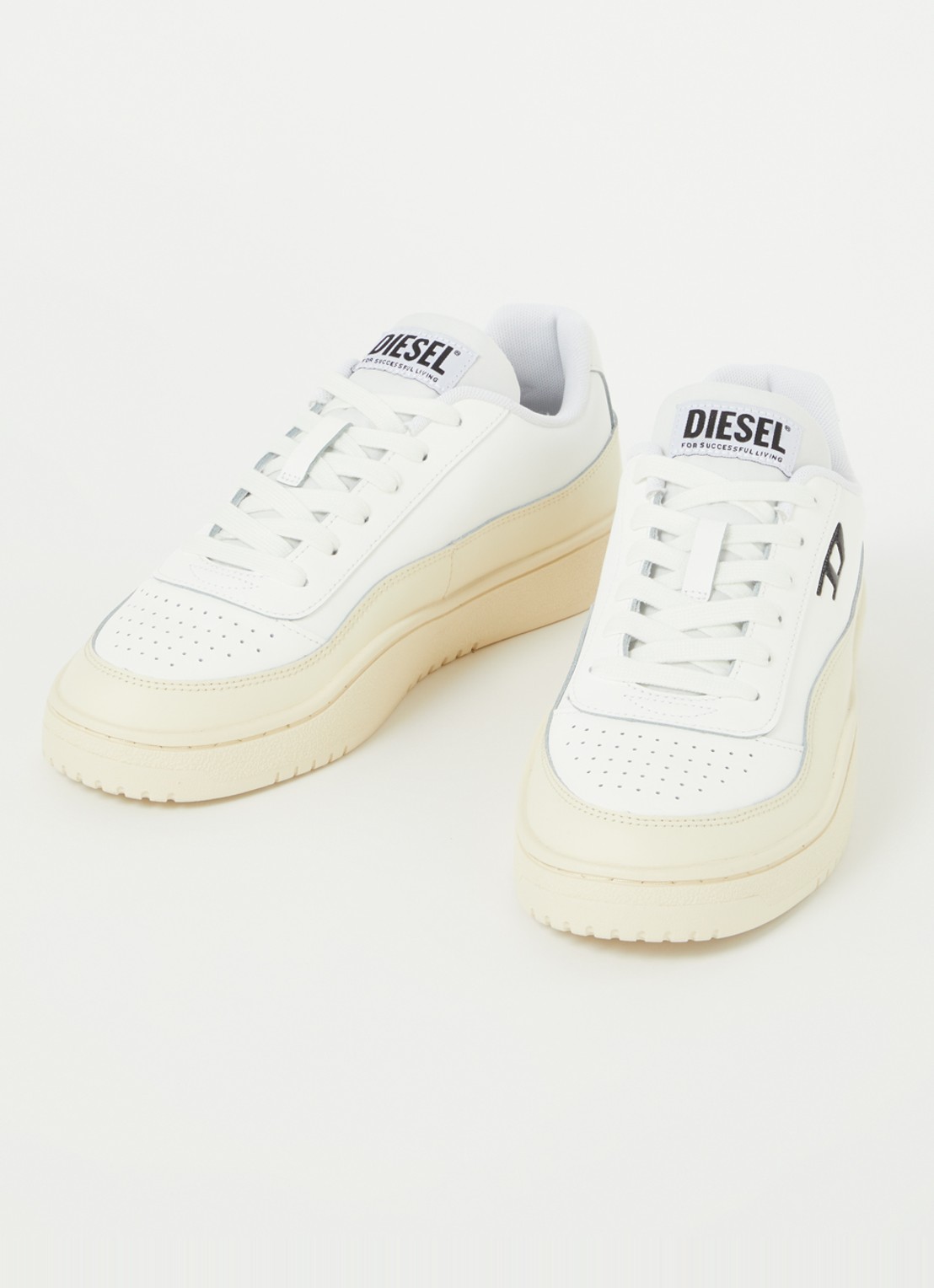 Diesel S-Tracker-D sneaker van leer - detail wit