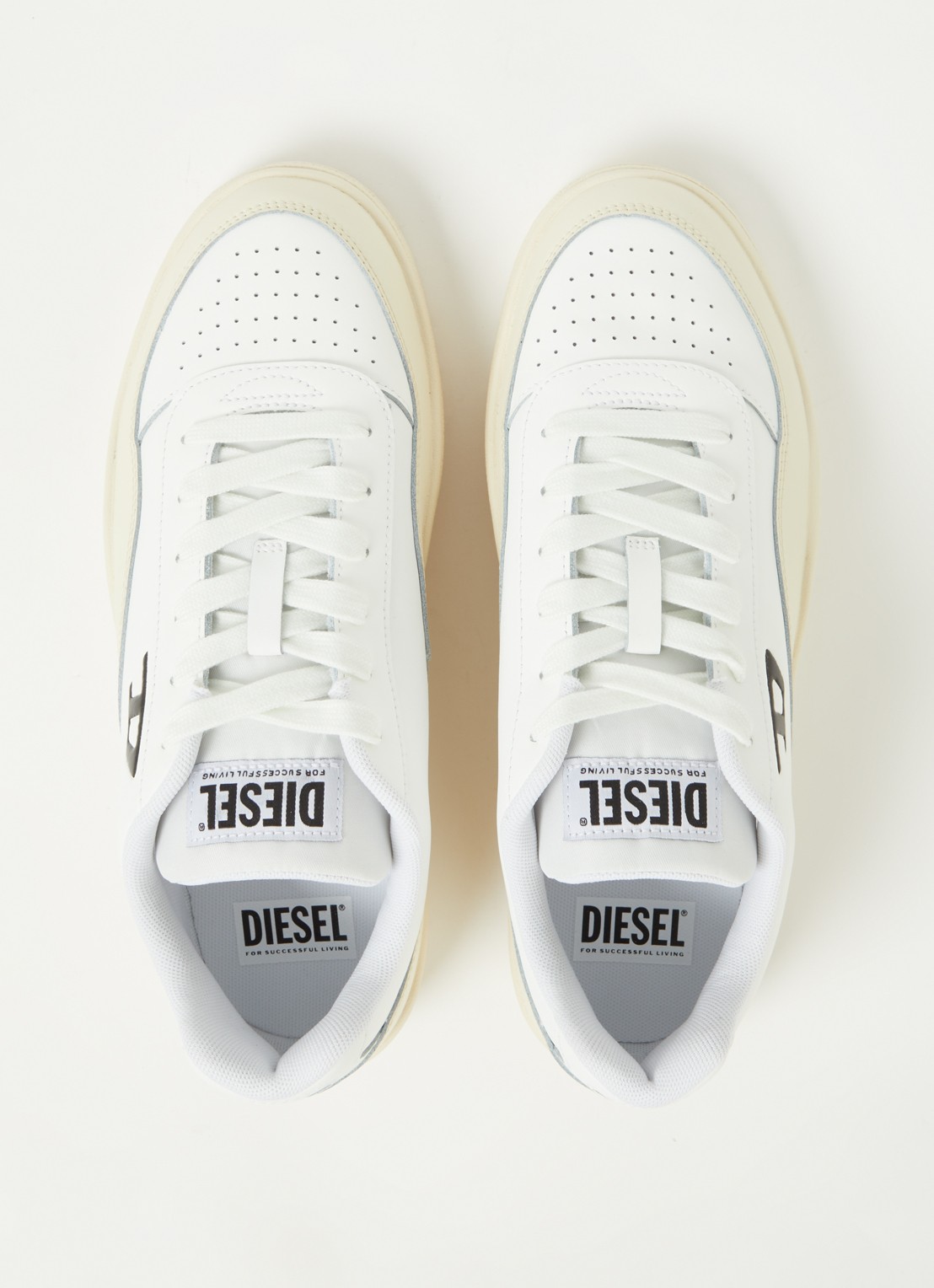Diesel S-Tracker-D sneaker van leer - detail 2 wit