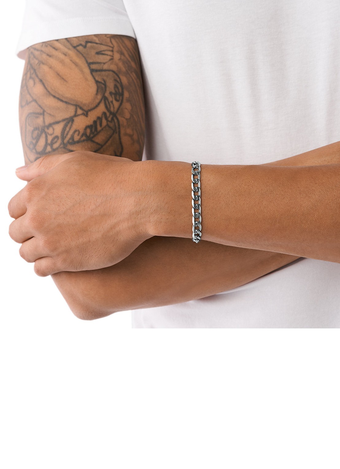 Diesel Schakelarmband met logo DX1338040 - detail 2 zilver
