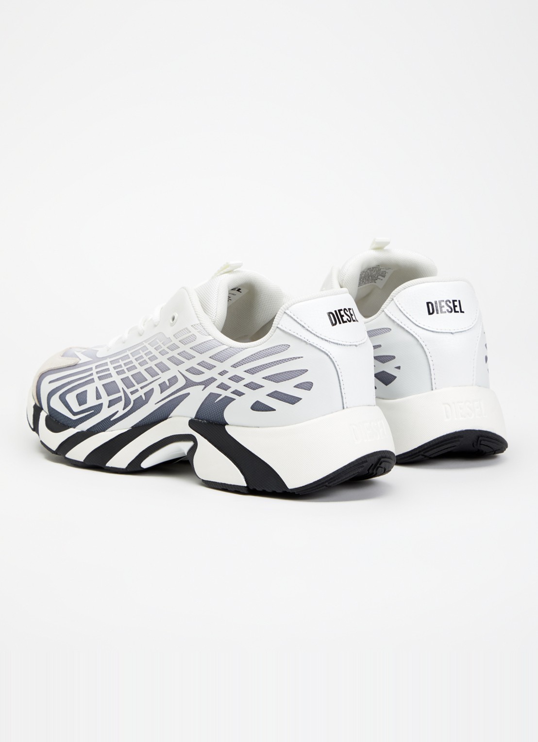 Diesel Sneaker van mesh met logo - achterkant 2 lichtgrijs