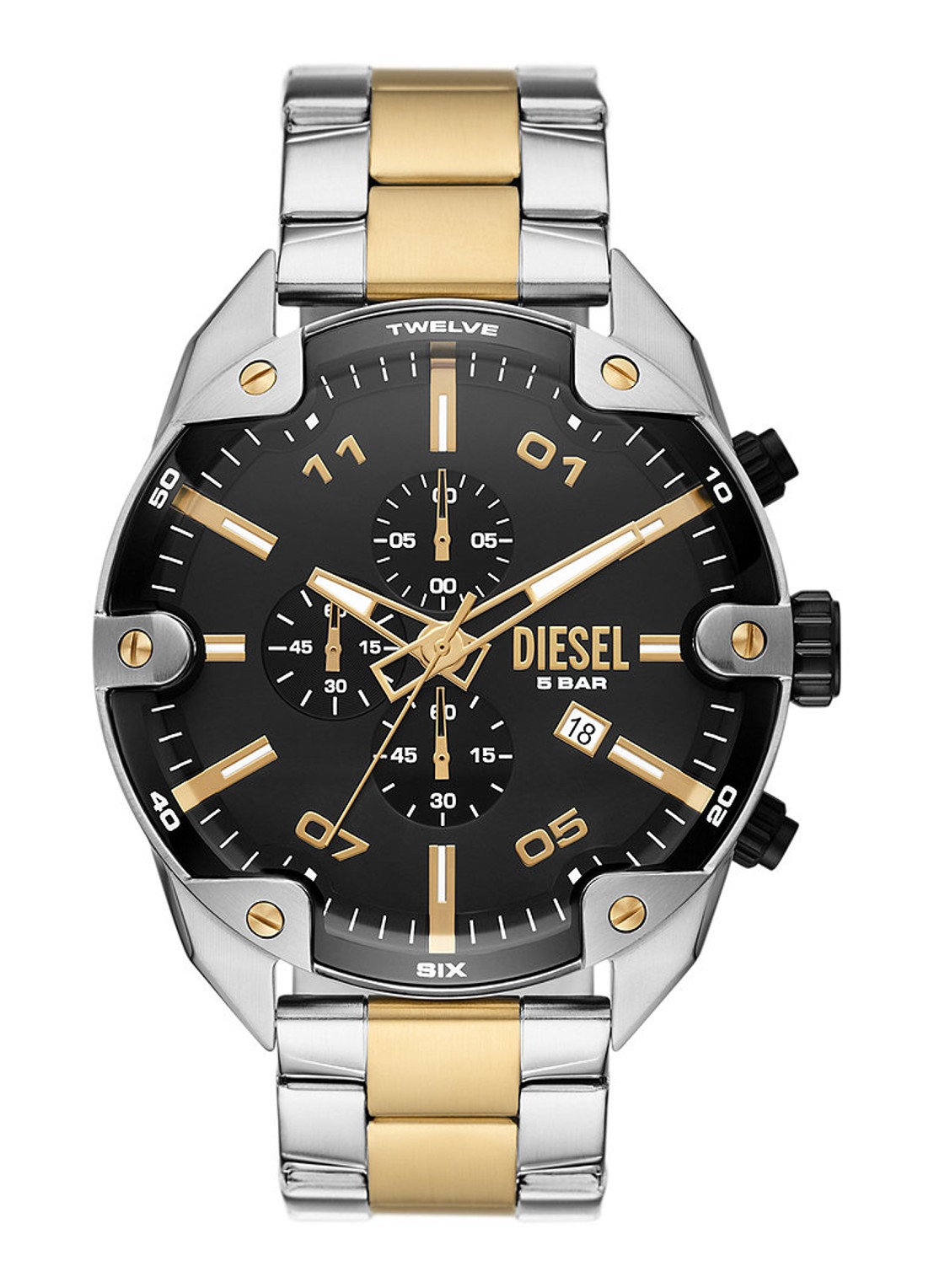 Diesel Spiked horloge DZ4627 - voorkant 4 zilver