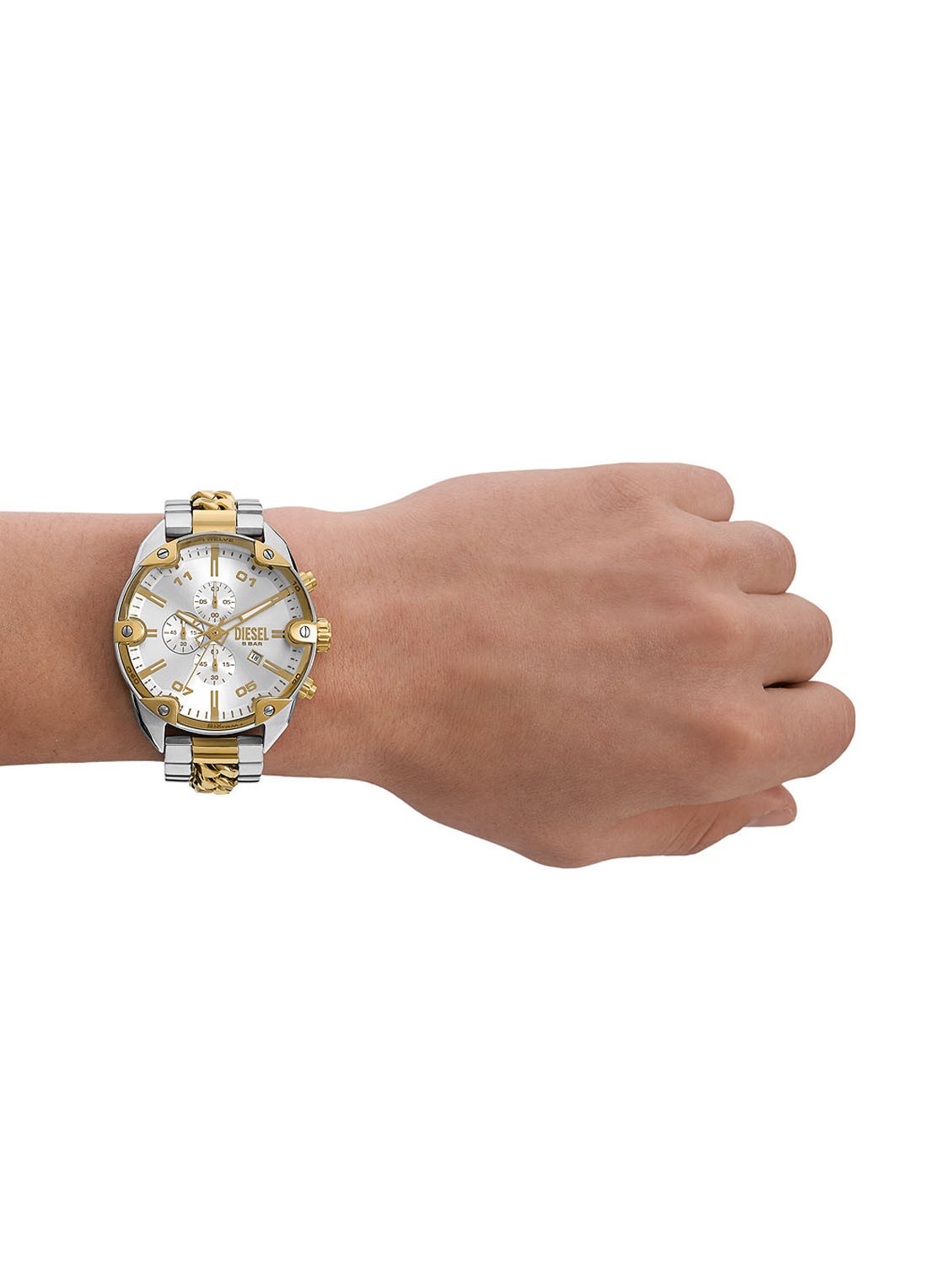Diesel Spiked horloge DZ4629 - detail 3 zilver