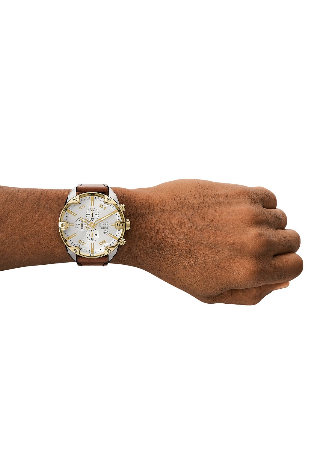 Diesel Spiked horloge DZ4665 - detail 5 bruin