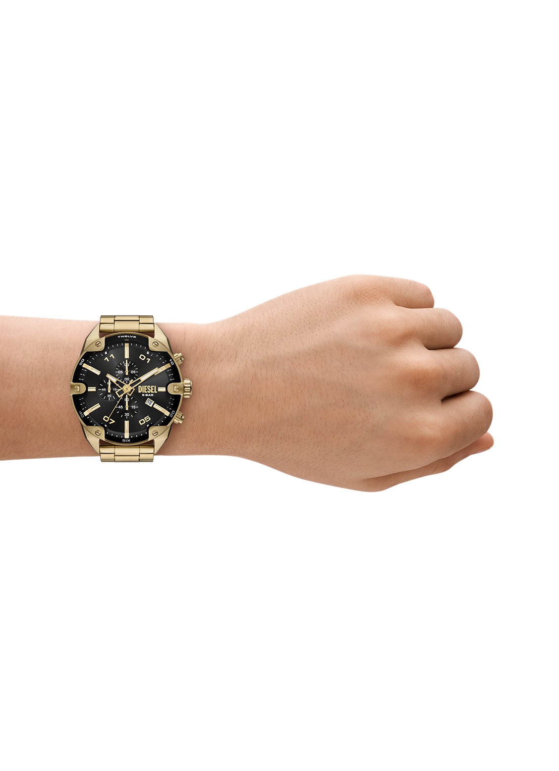 Diesel Spiked horloge DZ4678 - detail 3 goud