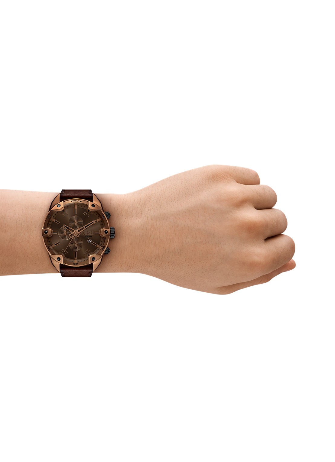 Diesel Spiked horloge DZ4698 - detail 3 bruin