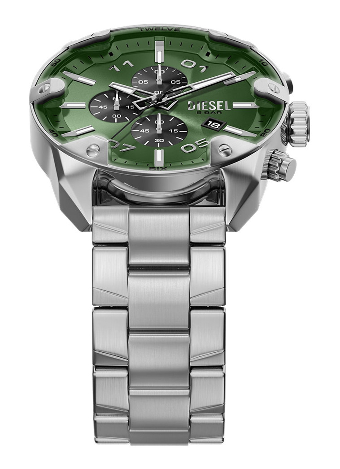 Diesel Spiked horloge DZ4712 - detail 4 zilver