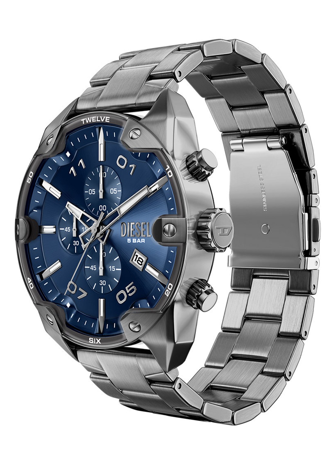 Diesel Spiked horloge DZ4724 - detail 4 donkergrijs