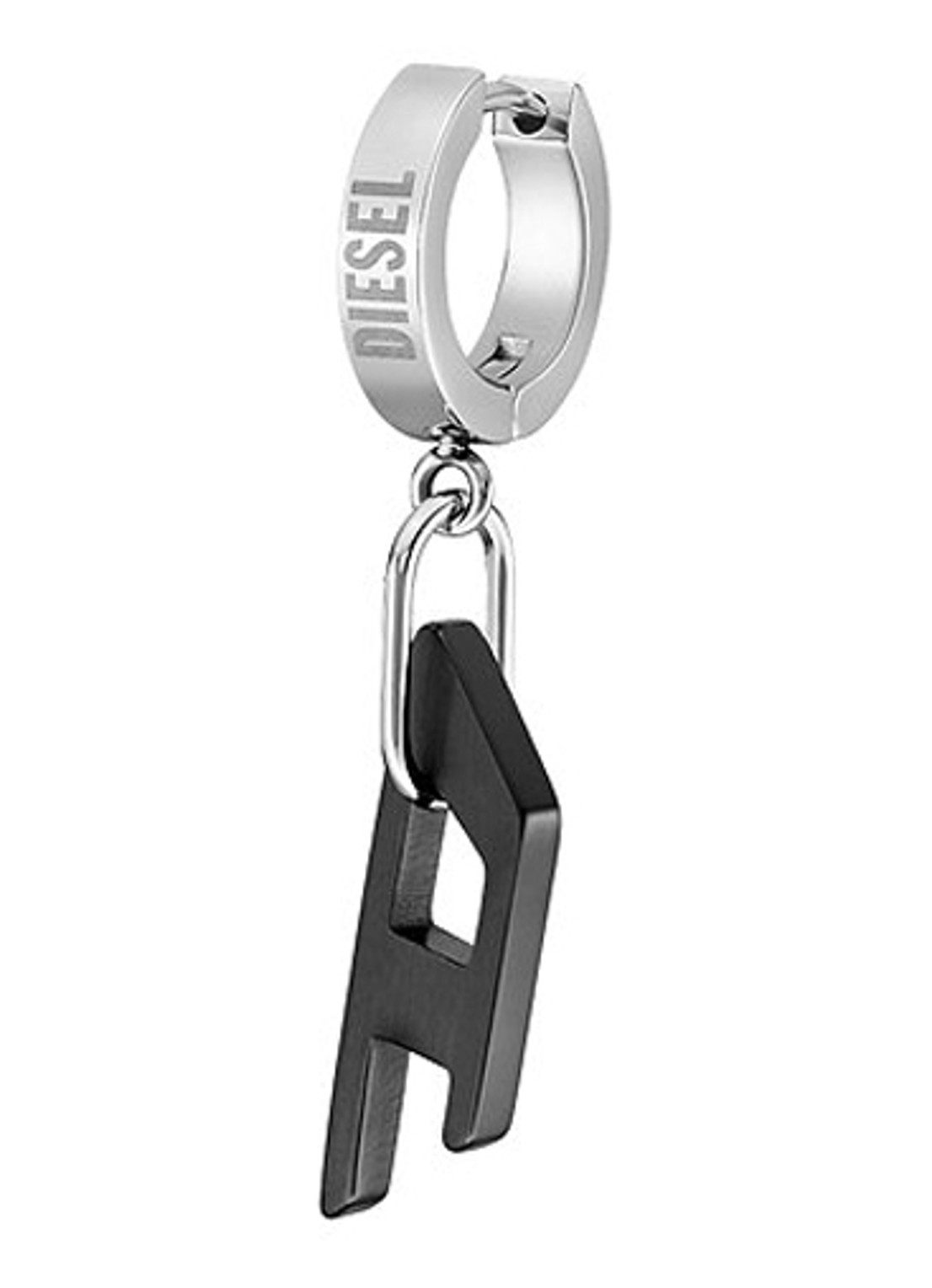 Diesel Steel enkele oorring met logo DX1418931 - detail 2 zilver