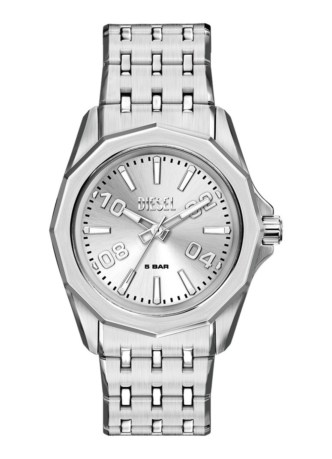 Diesel Stinger horloge DZ2236 - voorkant zilver