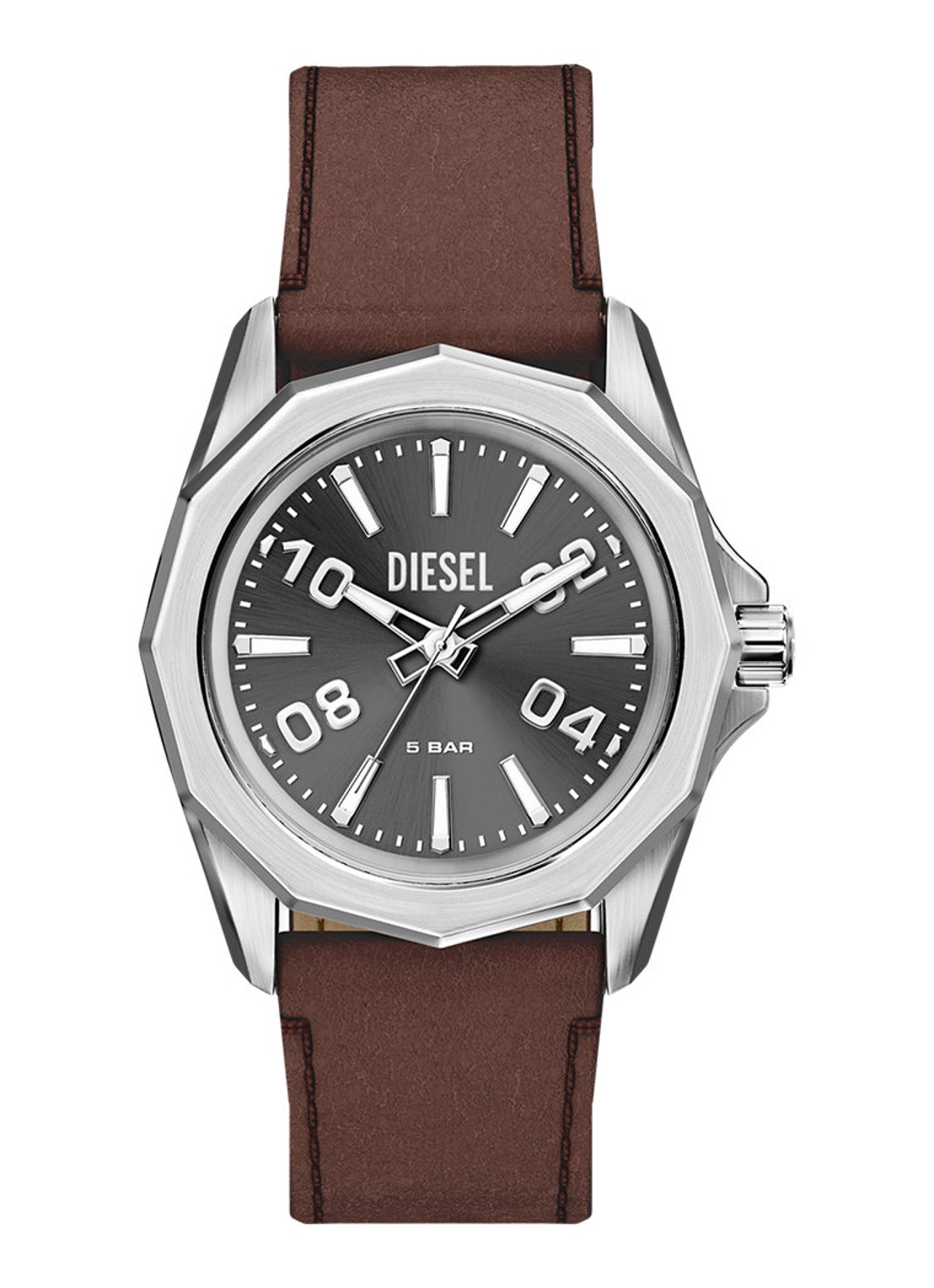 Diesel Stinger horloge DZ2238 - voorkant zilver