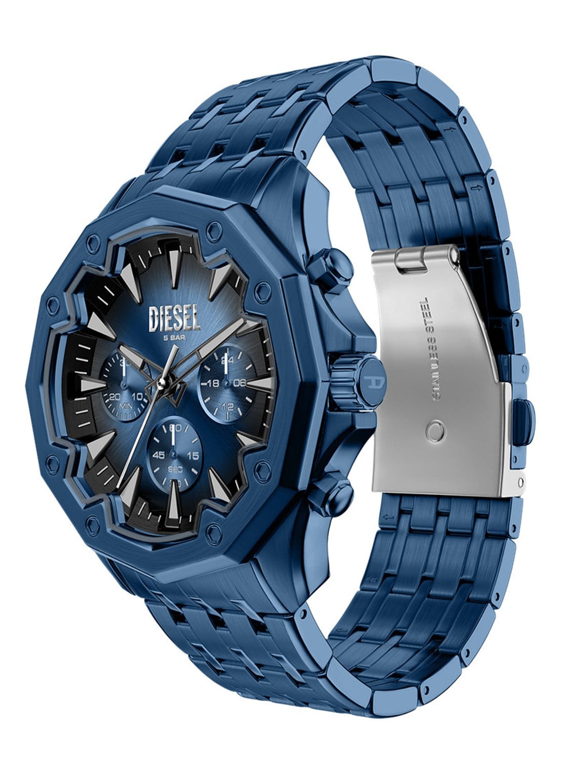 Diesel Stinger horloge DZ4705 - detail 4 blauw