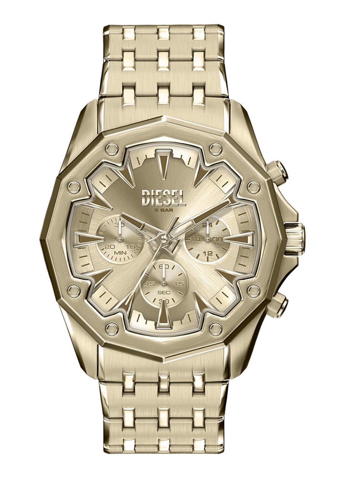 Diesel Stinger horloge DZ4707 - voorkant goud