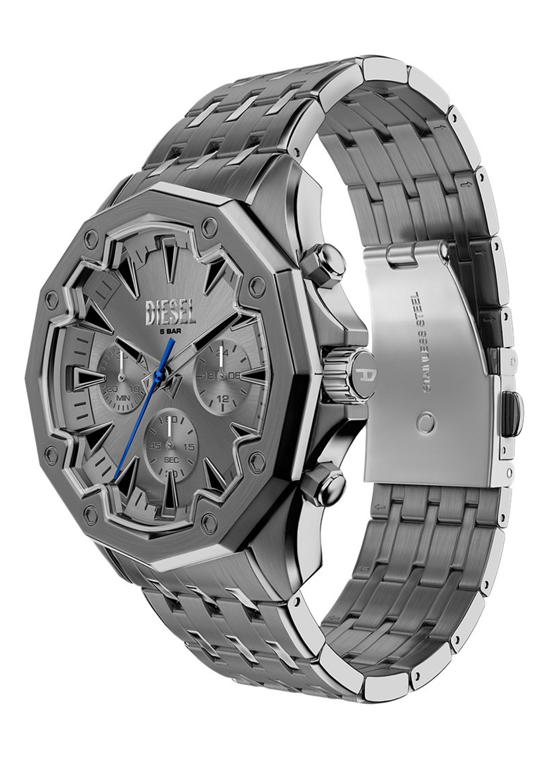 Diesel Stinger horloge DZ4708 - detail 5 zilver