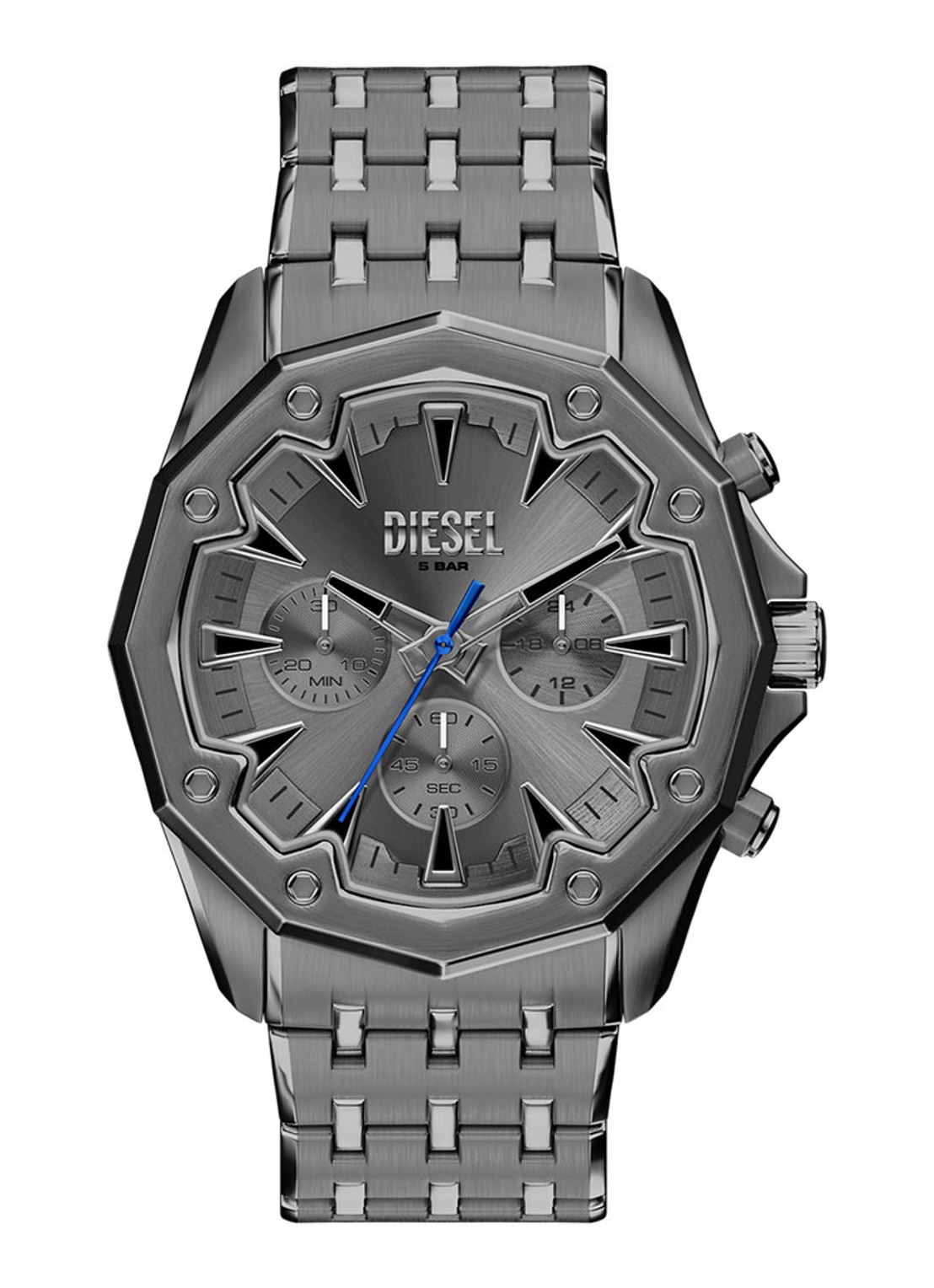 Diesel Stinger horloge DZ4708 - voorkant zilver