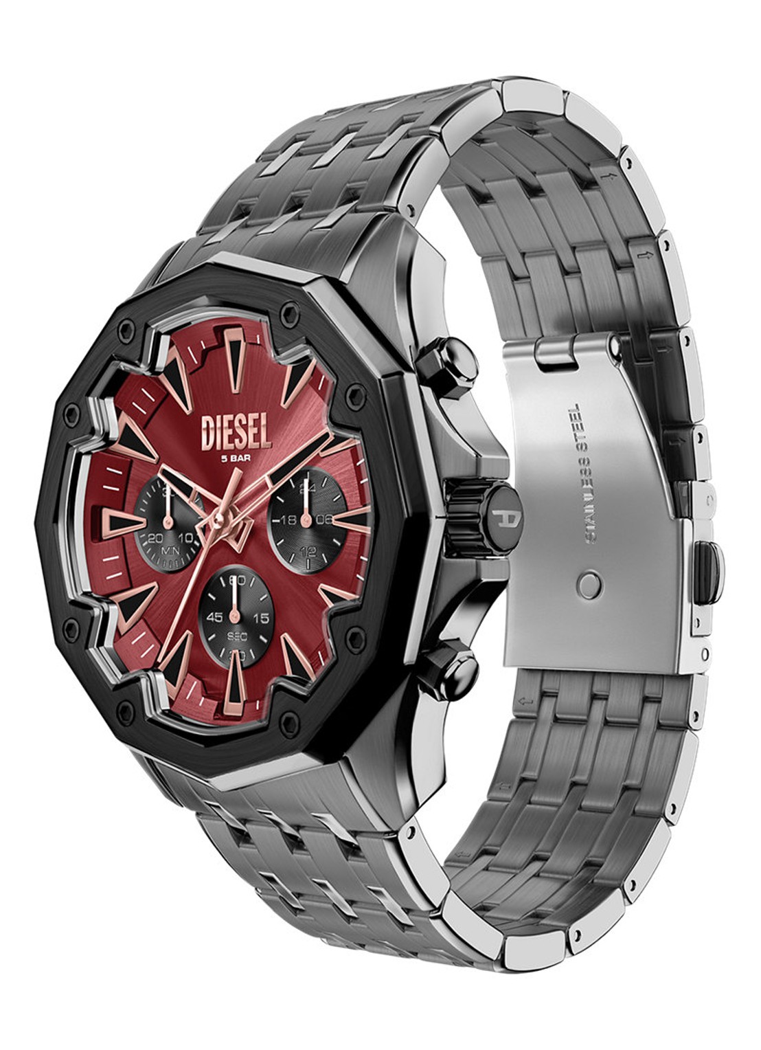 Diesel Stinger horloge DZ4715 - detail 4 donkergrijs