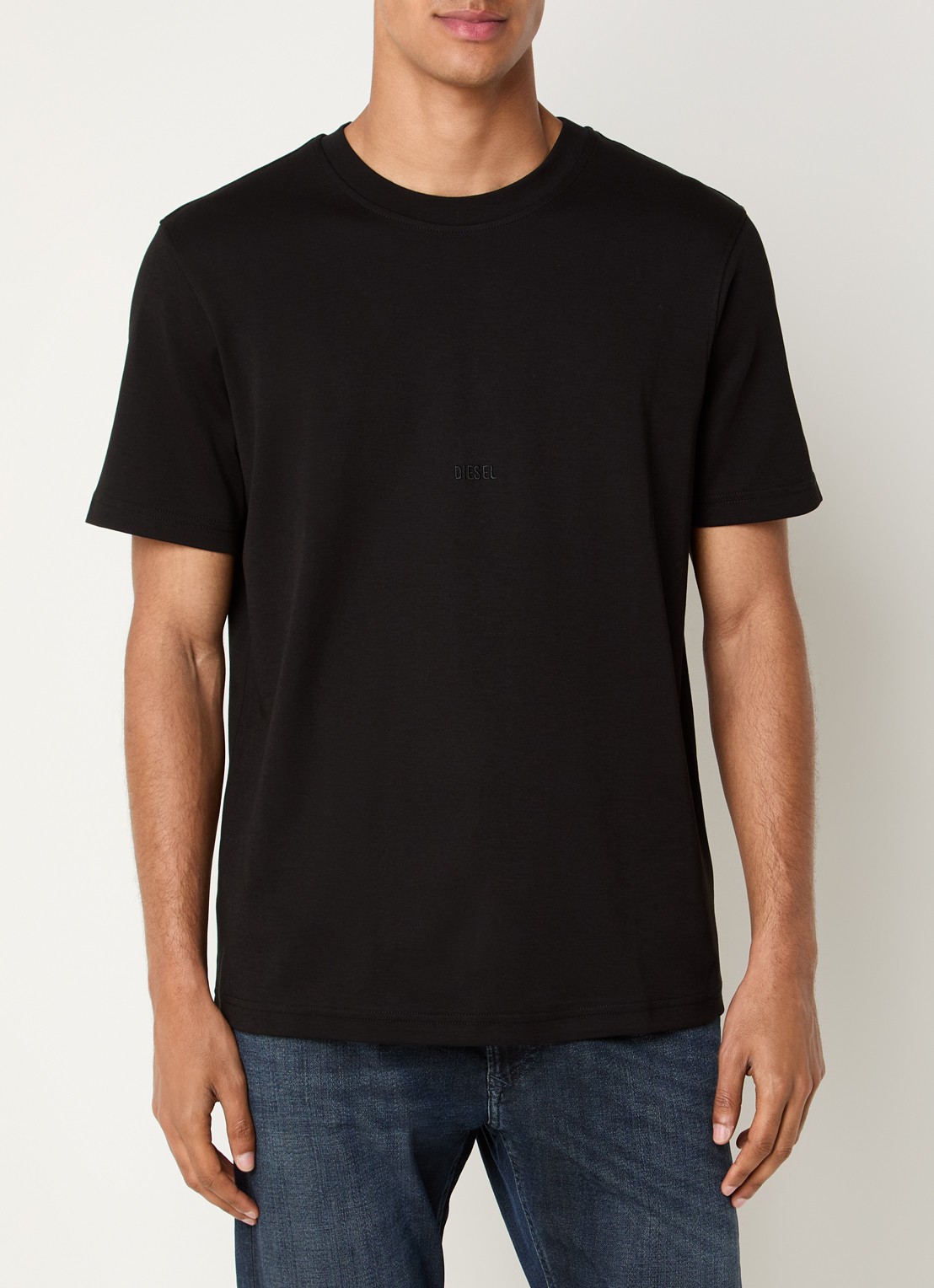 Diesel T-ADJUST-AA2 T-shirt met logo - detail zwart