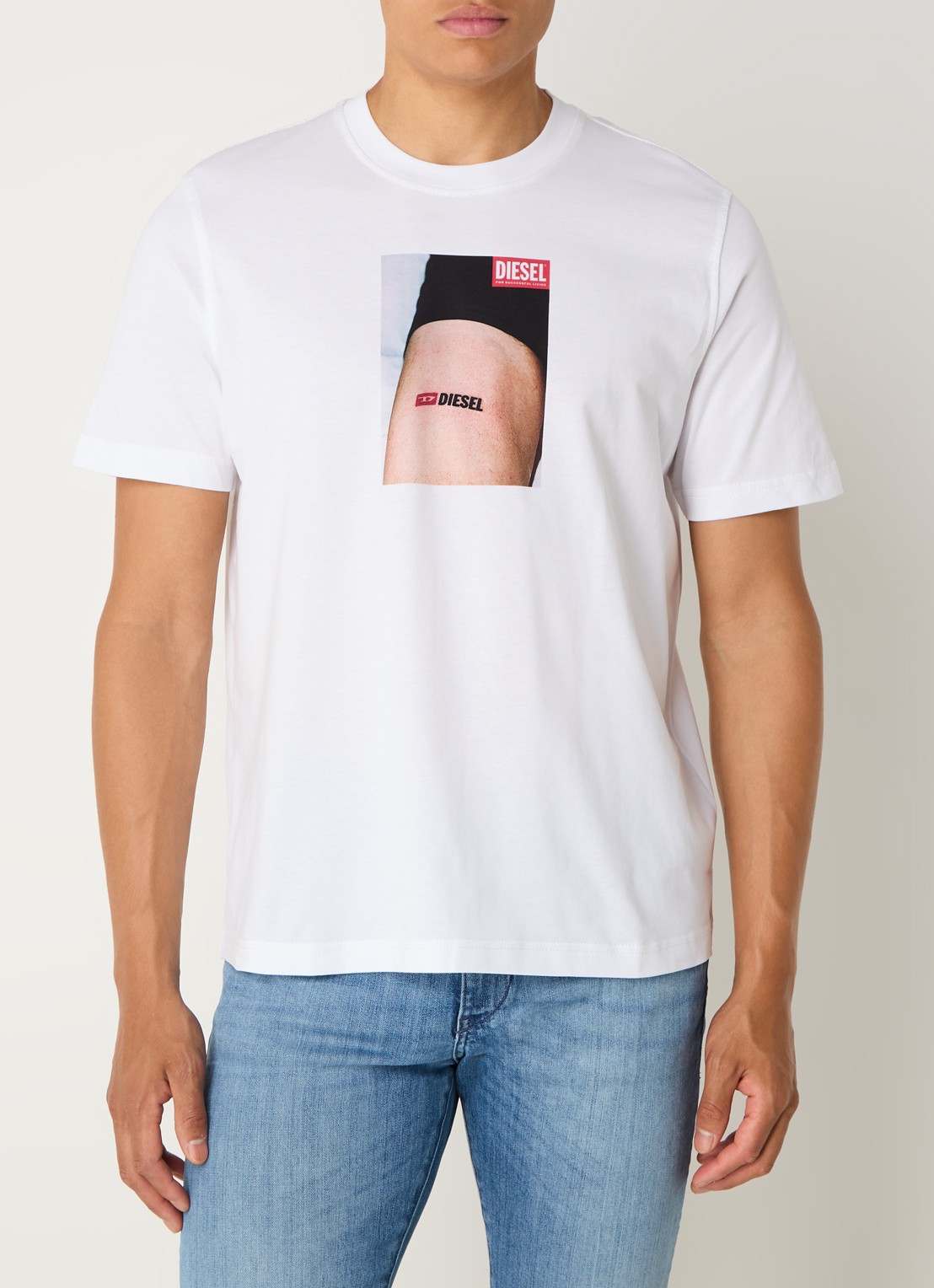 Diesel T-Adjust-K19 T-shirt met print - detail wit